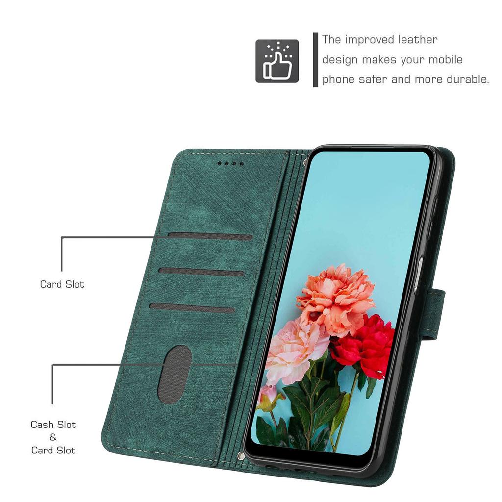 For Samsung Galaxy A36 5G Case Imprinted Lines Leather Phone Cover Folding Stand