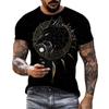 Summer Men Fun Daily Loose Wolf Pattern 3d Printed O Collar Short Sleeve T-Shirt Personality Street Plus Size Breathable Top