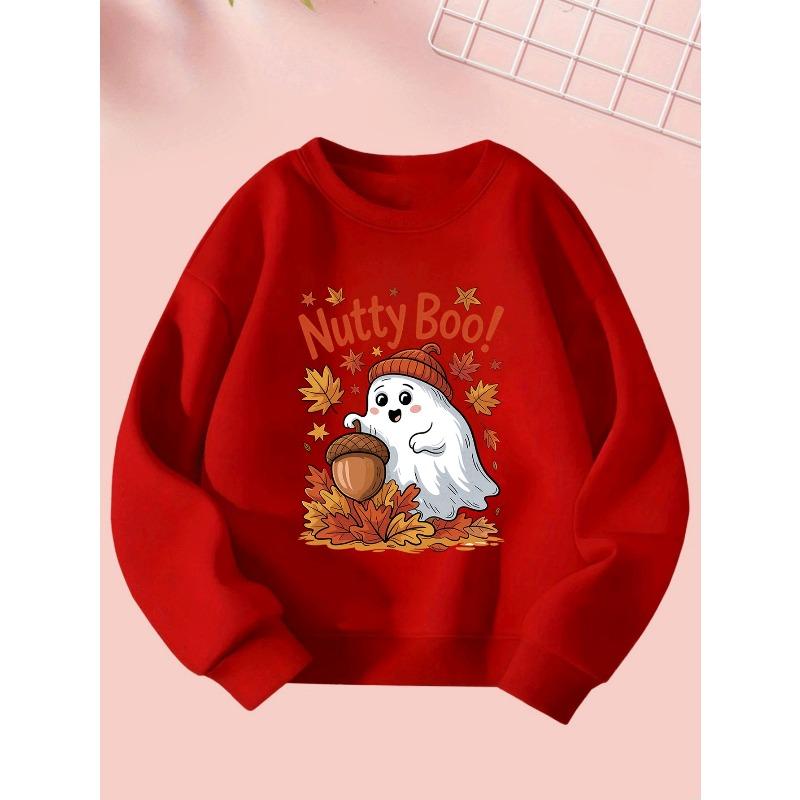 Halloween Cute Girl Creative Print Sweatshirt - Comfortable Long Sleeve Crewneck for Autumn and Winter