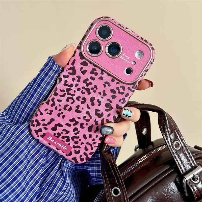 Maillard's new leopard print is suitable for Apple 17ProMax mobile phone case 16Pro large window 14/15 wrist 16PM