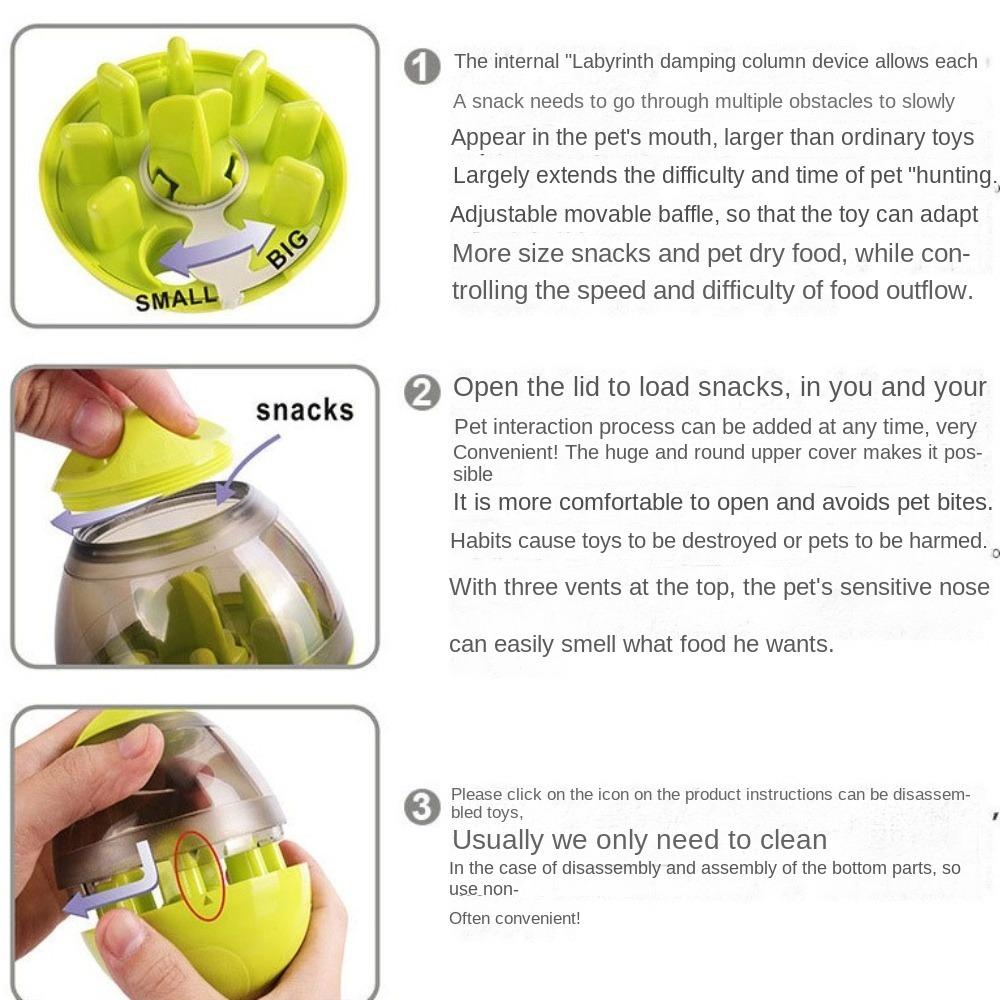 Adjustable Dog Treat Ball Feeder Dog Slow Food Ball Tumbler Pet Food Dispenser Puppy