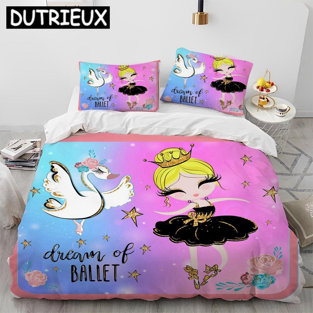 Comforter Charming Queen Size Cartoon Bedding Set - Ballet Girl Ballerina Theme Comforter & S Included