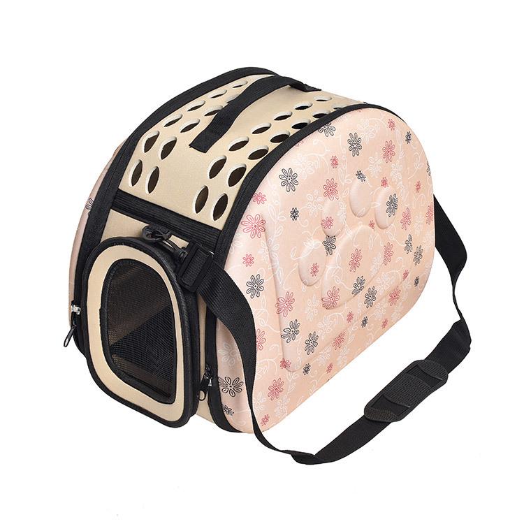 Foldable Crossbody Pet Carrier Bag: Large, Breathable, Fashionable for Cats and Dogs.