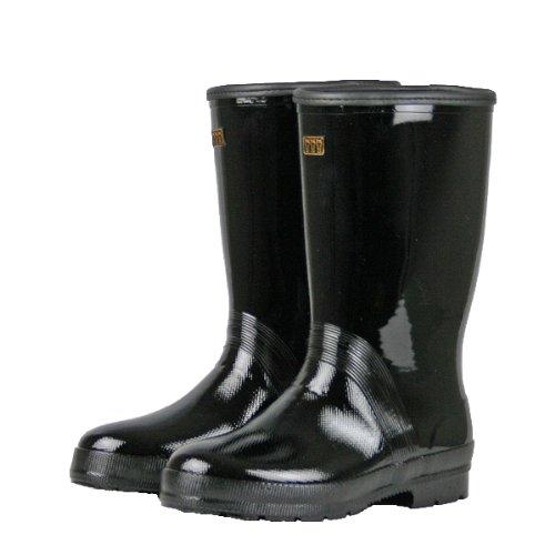 Mitsuuma Ace Lightweight Half-Length Tough Rain Boots for Men, Durable, Moisture-Resistant, Light Work, Farm Work, Black, Size 25.5 cm