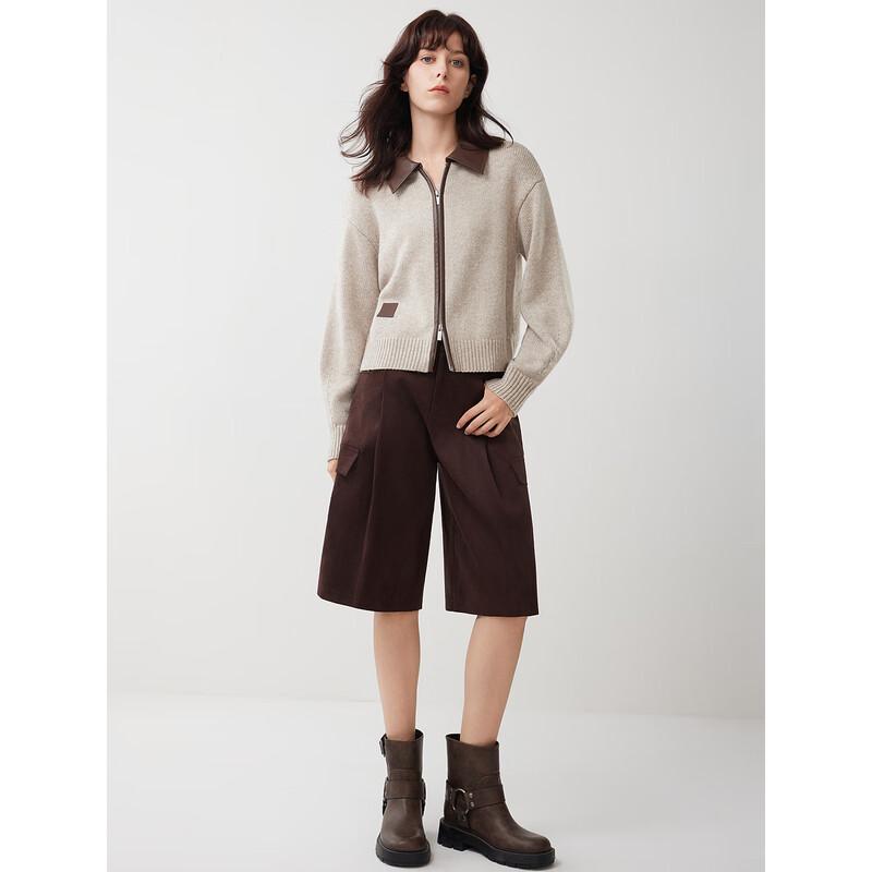 ELLE Women's Retro Lambswool Knit Cardigan