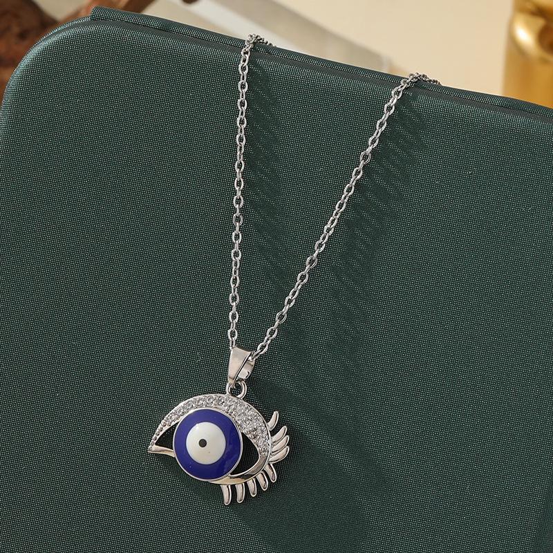 Beliebte Halskette mit blauem bösen Blick aus Titanstahl für Damen – Vielseitiger und personalisierter Schlüsselbeinkettenschmuck