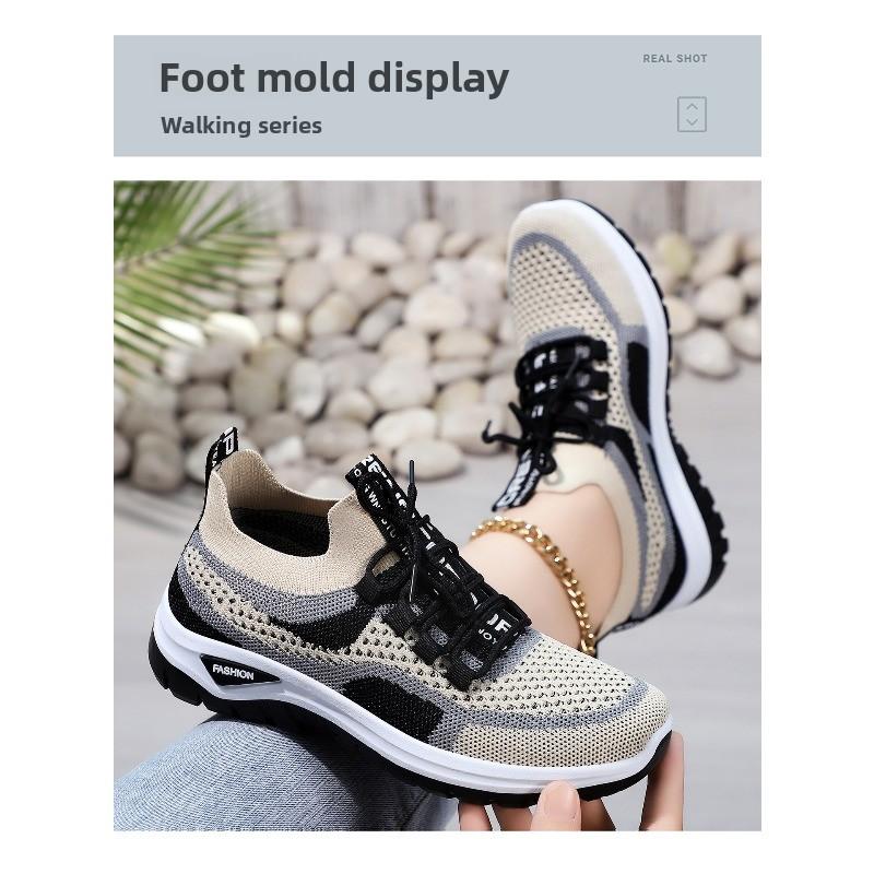 Women's Daily Versatile New Casual Sports Shoes with Breathable Mesh and Soft Sole Comfortable Lace Up Running Shoes