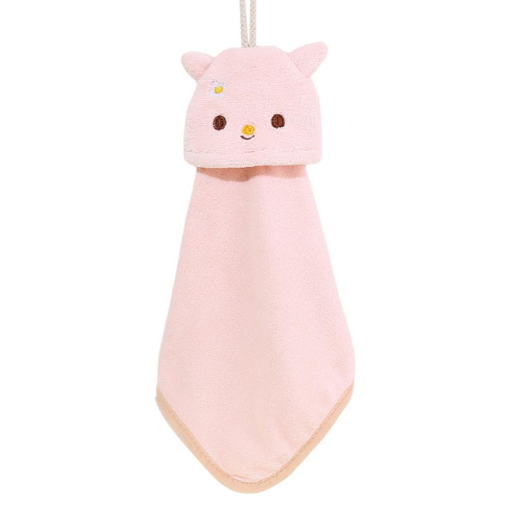 1PC Cartoon Hanging Hand Towel Soft Coral Kitchen Towel Cute Kids Child baby Quick Dry Bathing Towel
