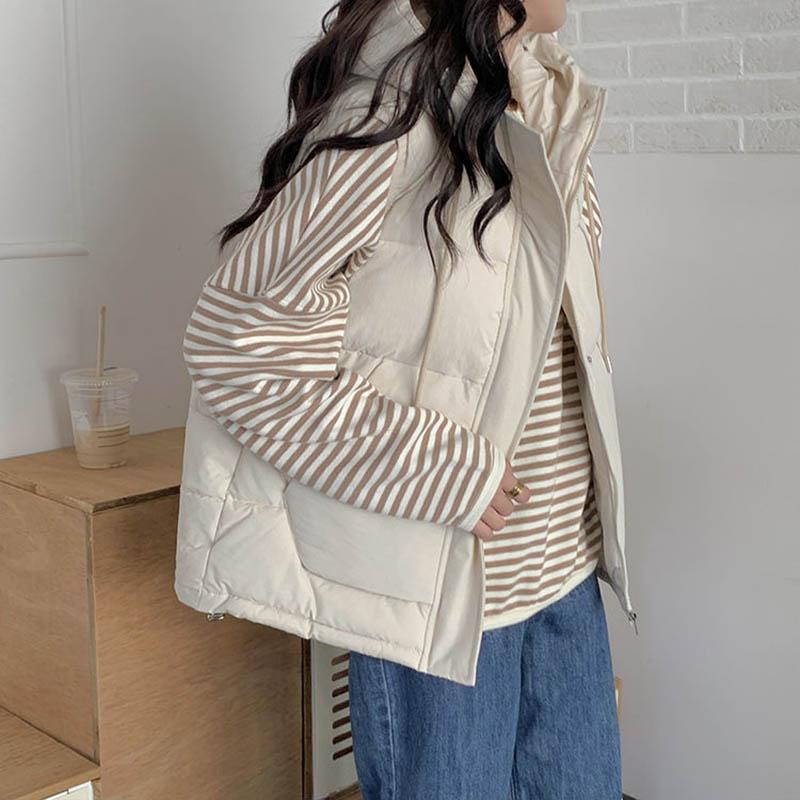 Plus Size Down Vest for Women Winter Thickened Windbreaker Sleeveless Coat Waterproof Tops Vest Jacket