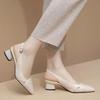 Pointed Toe Sandals for Women with a French Style Thick Heel and Retro High Heels for Women