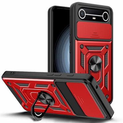 Camera Protect Case for Tecno Spark Slim 4G Tecno Pova Slim 5G Armor Hybrid Metal Ring Holder Cover