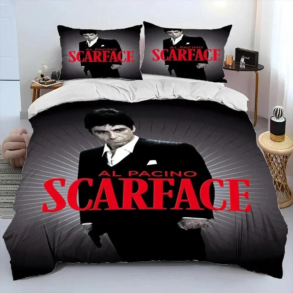 3D Print Movie Scarface Tony Bedding Set Duvet Cover Bed Set Quilt Cover Pillowcase Comforter King Queen Size Boys Adult Bedding