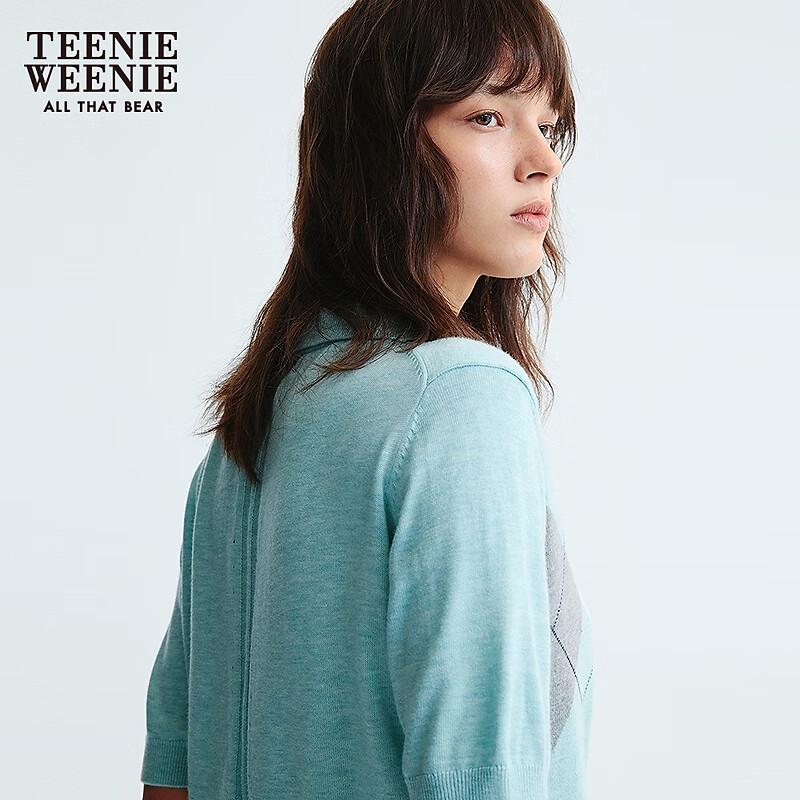 Teenie Weenie Women's College Style Short Sleeve Knit Sweater