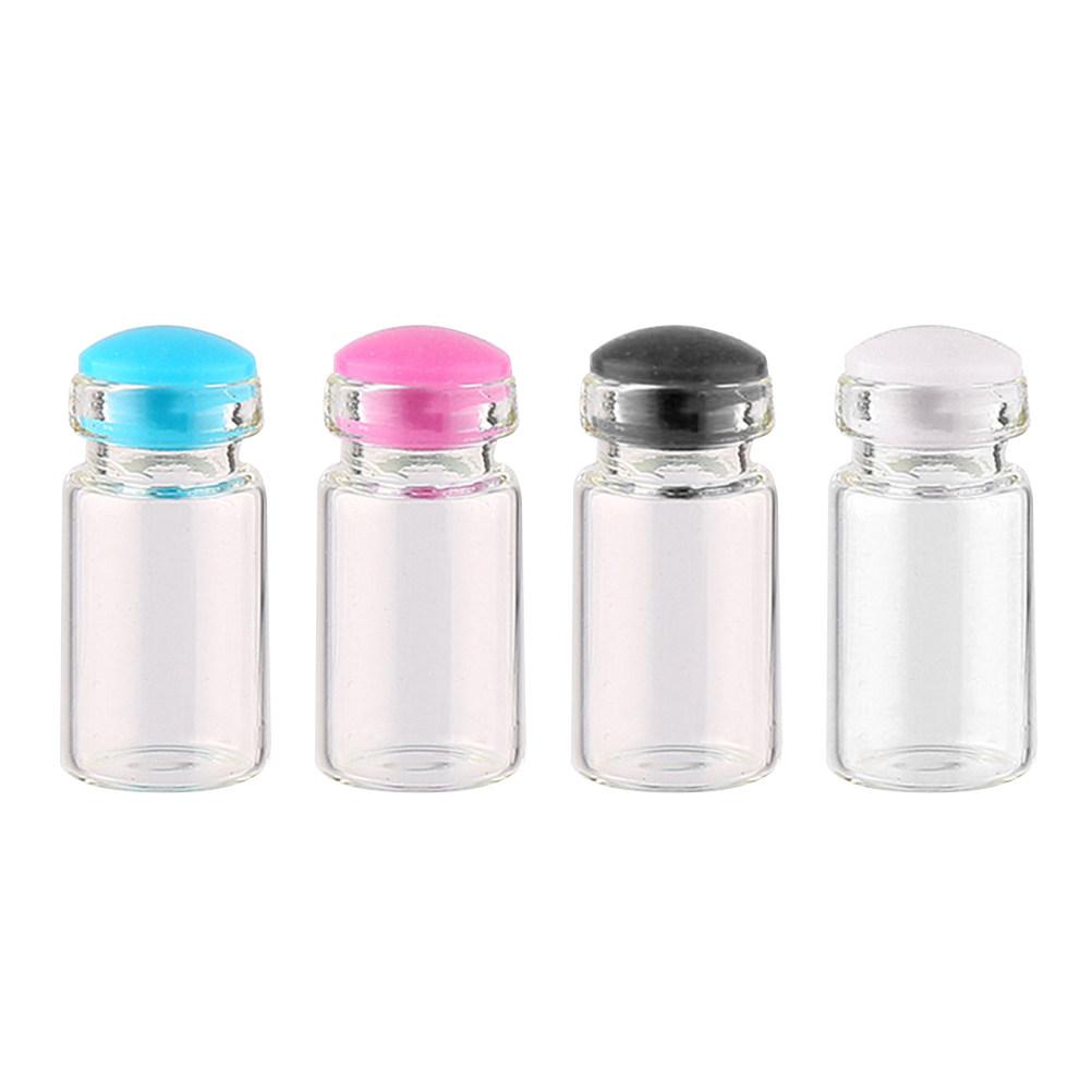 

50Pcs Mini Wish Bottles Clear Glass with Silicone Plug Small 1.5ml Message Potpourri Craft Necklace Pendant Drift Wishing