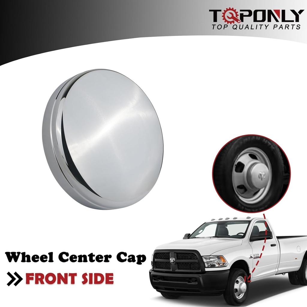 TQPONLY Chrome Front Dually Wheel Center Cap | Compatible With 2003-2017 Dodge Ram 3500 Accessories | 1-Ton 17" Dual Wheels