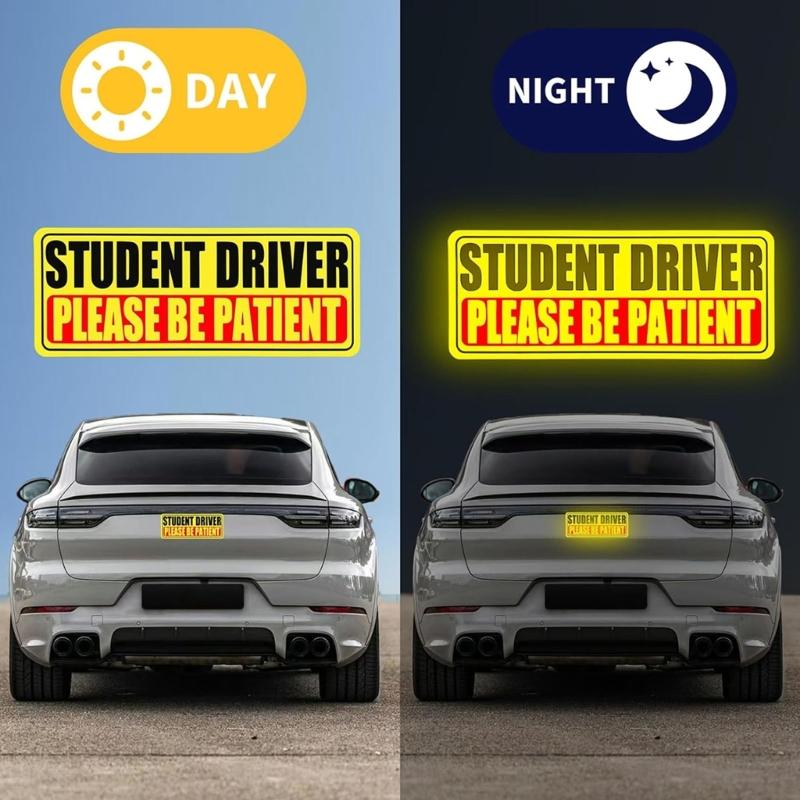 Reflecterende Bumper Magnetische Student Chauffeur Stickers Herbruikbaar Waterdicht Veiligheidstickers Geschikt Voor Nieuwe Chauffeurs Auto Vrachtwagens