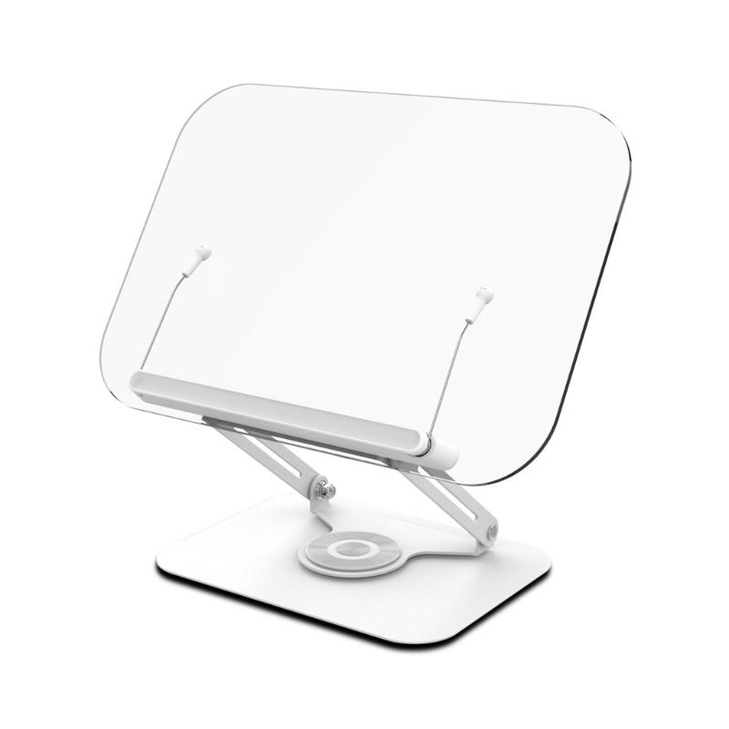 Clear Acrylic Reading Rest Desktop Tablet Support Holder Stable Multiple Angle Rotation for Home and Office Use