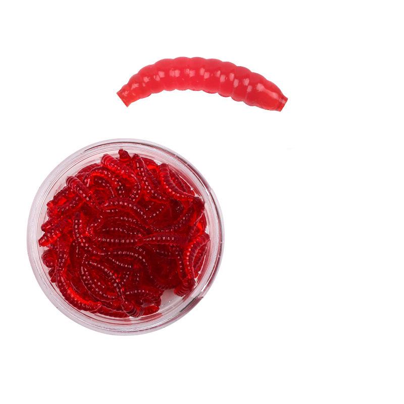 Dynamic Soft Beads Floating Maggot Lure: White Corn Flavor, Red Worm Scent