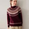 Lekasha Women's Cashmere Goat Wool Fair Isle Knit Turtleneck Sweater for Autumn/Winter