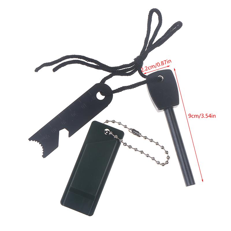 Mini Flint Waterproof Fire Starter Magnesium Flint Stone With Whistle Survival Outdoor Camping Survival Equipment