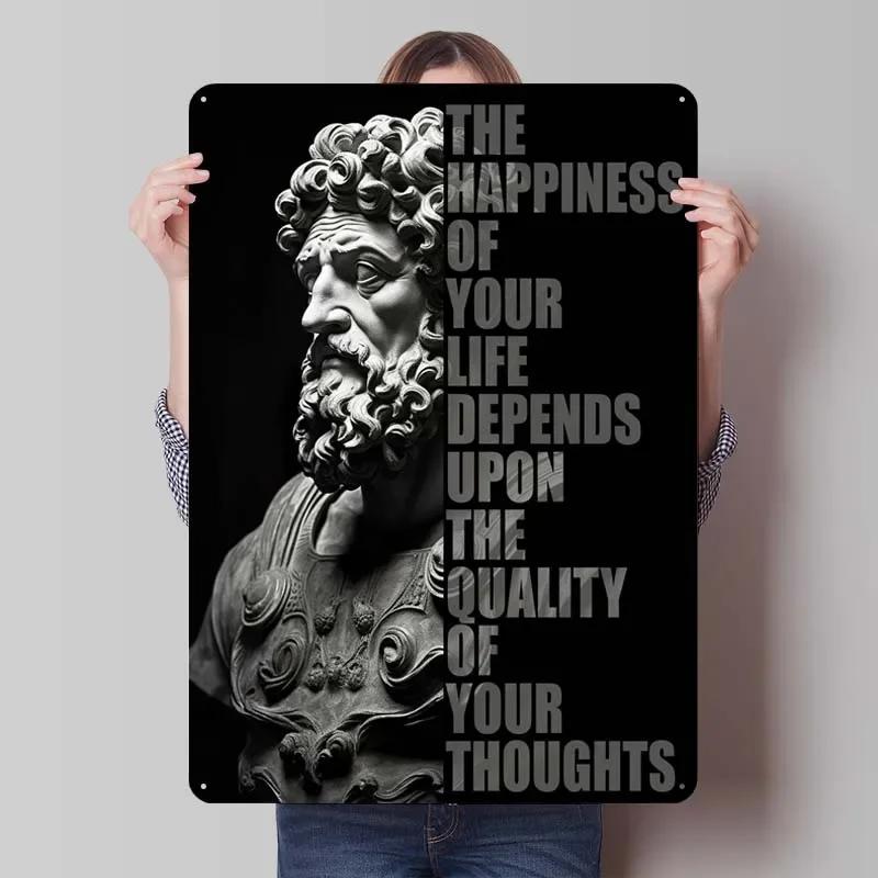 Mark Aurel Stoiker Zitat Schild Inspirierende Poster Dekoration für Heimdeko Artikel Metall Blechschilder für Wandkunst Dekoration
