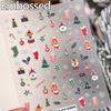Christmas Cookies Snowflake Christmas Tree Gingerbread House Gold Stamped 3D Self Adhesive Nail Art Sticker Xmas Manicure Decals