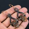 Sea Sediment Jasper Handmade Copper Wire Wrap Jewelry Earring 2.7 C4M58