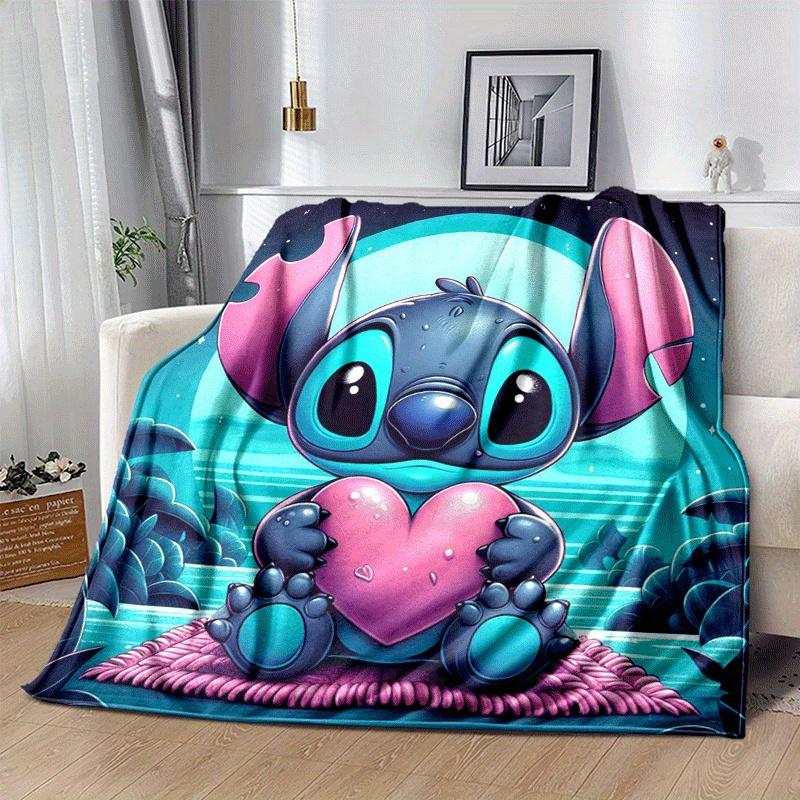 1pc Stitch Printing Blanket - Soft, All-Season Throw for Living Room, Bedroom,Personalized Gift with Adorable Cartoon Design