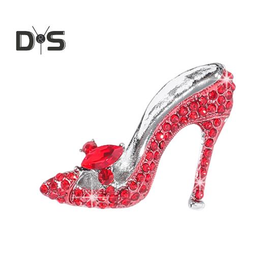 

Брошь-булавка с блестящими стразами, инкрустированная на высоком каблуке, воротник, пальто, значок, платья, вечерние наряды красный