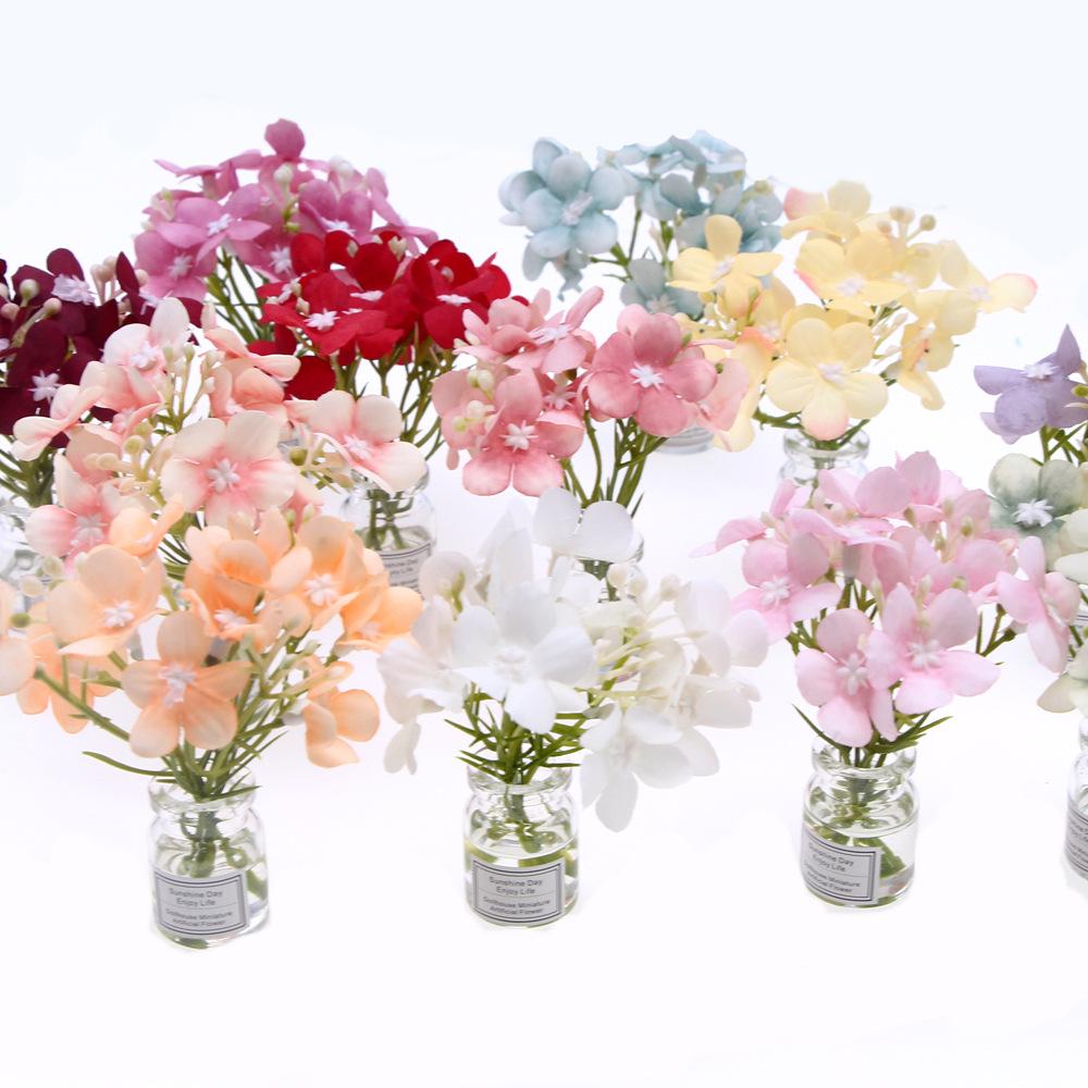 Doll House Miniature Mini Potted Flowers Green Potted Plant Model Toys For Dollhouse Accessories Decoration