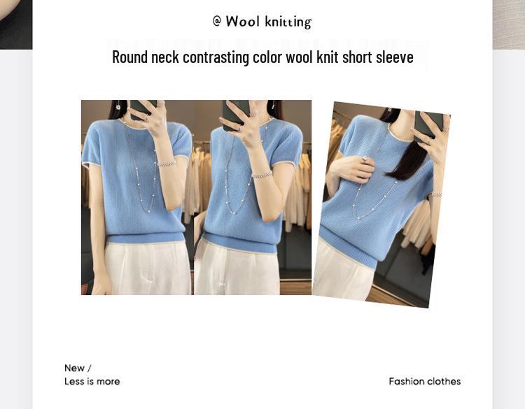Women's Round Neck Solid Color Sweater - Versatile Knit Pullover for Autumn/Winter