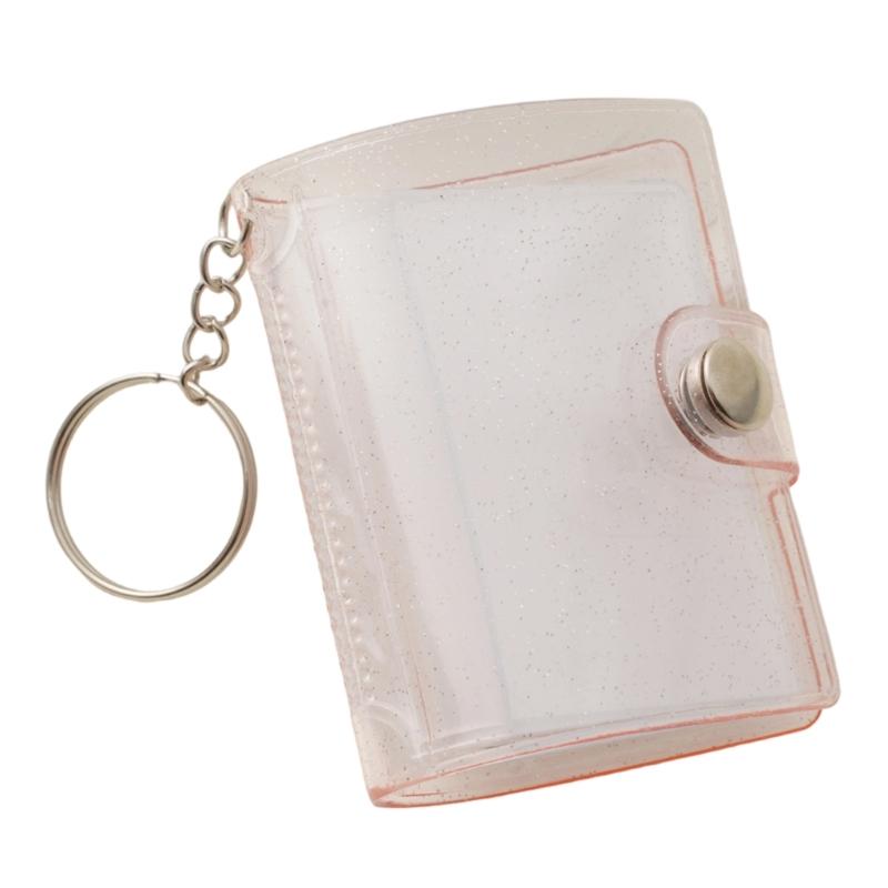 Waterproof PVC 2Inch Photo Album Holder with Keychain 20Photos Pocket Tear Resistant Construction for Protecting Memory