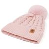 Thickened Women Hat Scarf Gloves Set Solid Color Winter Knit Gloves Set Pompom Beanies Hat  Outdoor