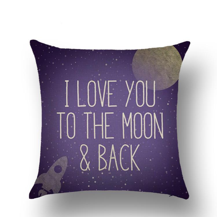 Purple Cartoon Modern Simple Linen Pillow Cover  Office Home Car Pillow Cover Premium Durable Quality