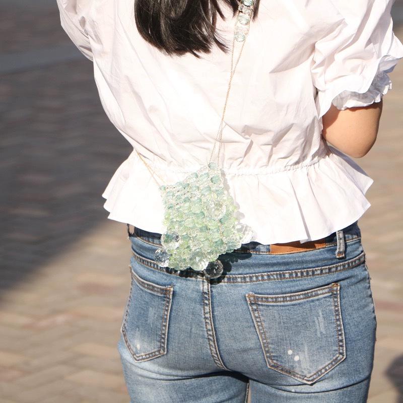 Handmade Mini Acrylic Crystal Beaded Crossbody Bag