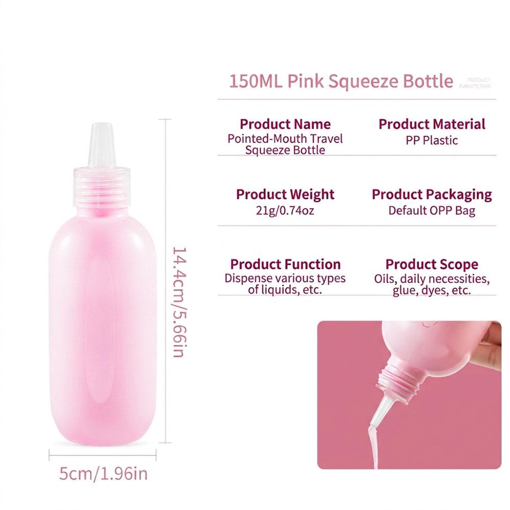 60/150/250ml PP Precision Tip Squeeze Dispensing Bottle with Leak-Proof Twist Cap Durable Plastic Containers Refillable Bottles