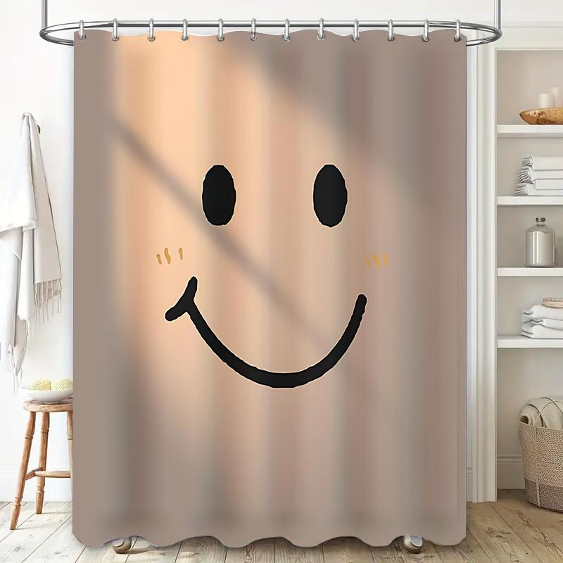 

Cute Smile Face Design Shower Curtain for Bathroom - Waterproof and Durable with Easy Installation for Stylish Home Upgrade 90x180cm