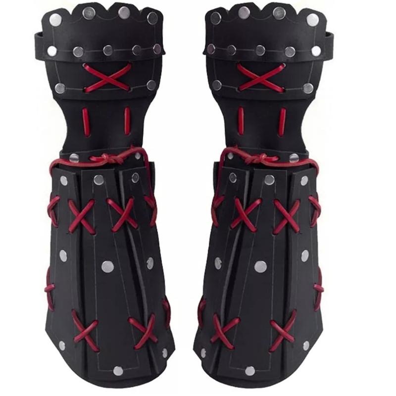 Kožená náramenní rukavice Středověká ochrana paže Kostým pro hraní rolí Nastavitelné nárameníky