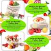 Wiederverwendbares Obst- und Gemüsebeutel-Set Öko-Beutel Baumwollnetz Gemüsebeutel für Obst Gemüse Aufbewahrungsbeutel Wiederverwendbare Einkaufstasche
