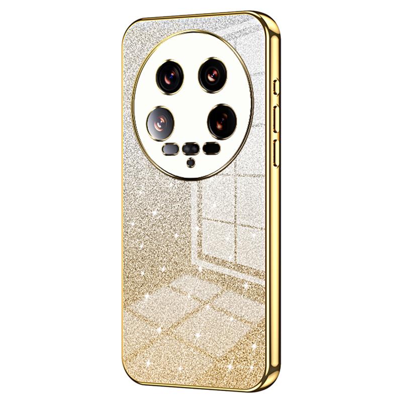 

Корпус телефона для Xiaomi 14 Ultra гальванический дизайн градиентный блестящий чехол для сотового телефона Gold