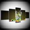 The green lemon in glass 5 piece Wallpapers modern Modular Poster art Canvas painting for Living Room Home Decor