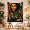 Bob Marley Aesthetic Tapestry Psychedelic Art Ideal for Dorm Wall Balcony Living Room Indoor Hand Painted Style Gift for New Home
