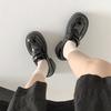 Czarne brytyjskie buty na wysokim obcasie i platformie, małe skórzane buty dla kobiet, nowe na jesień, francuskie, wszechstronne, retro, podwyższające