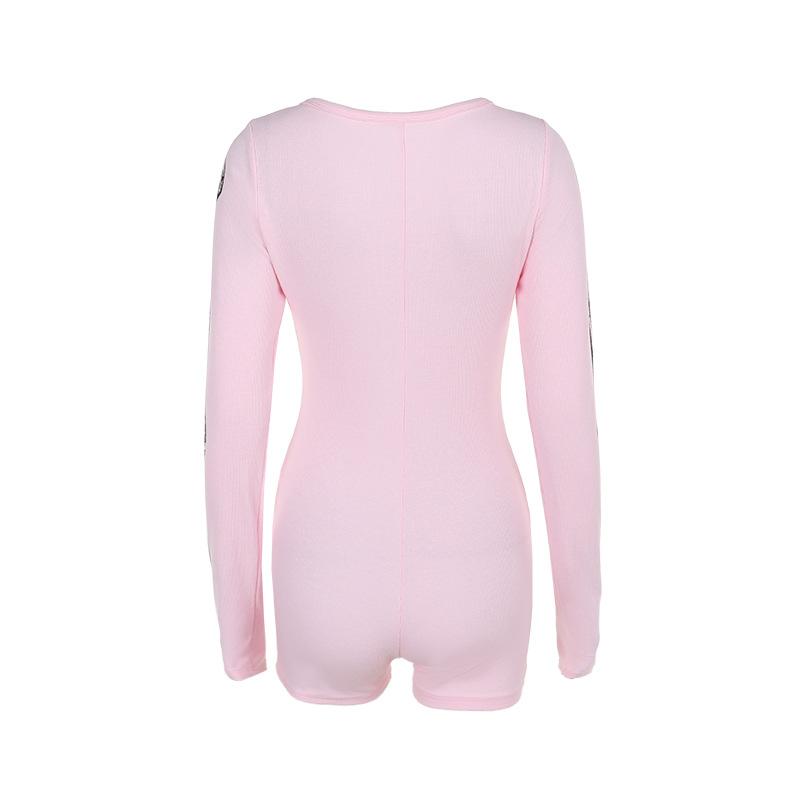 AltGoth Dark Goth Hotsweet Jumpsuit Damen Y2k E-Girl Totenkopf Print Langarm O-Ausschnitt Hohe Taille Strampler Punk Grunge Indie Kleidung