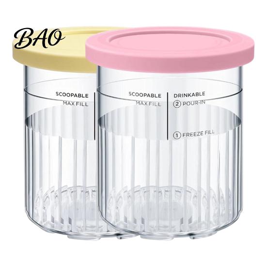 Kitchen Gadgets for Treats Ice Cream Pint Containers Ninja NC500, NC500C, NC501, NC501C Series, Food Grade Compatible with NC500 NC501 Series Plastic