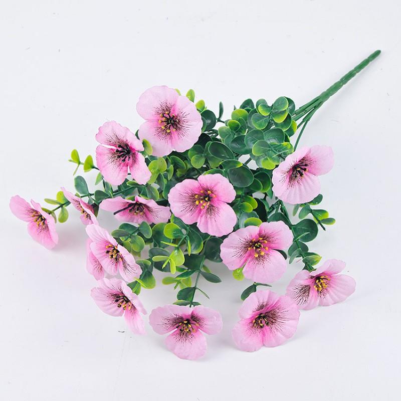 Artificial Eucalyptus Pansy Silk Flower Bouquet Wedding Home Decor Event Pathway Interior Styling