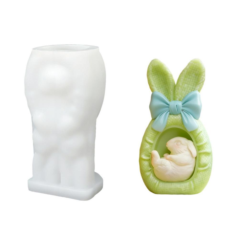 

Animal Shape Rabbit DIY Silicone Mold Geometric Design Rabbit Ears Easter Egg Mold Home Decoration Style 1