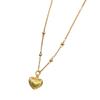 Antique Gold Craftsm Brushed Heart-shaped Necklace Vintage Design New In Sweet Style Collar Chain Wedding Banquet Jewelry
