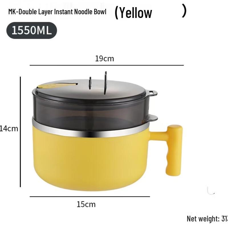 Suyuan 304 Stainless Steel Double-Layer Insulated Ramen Bowl Standard