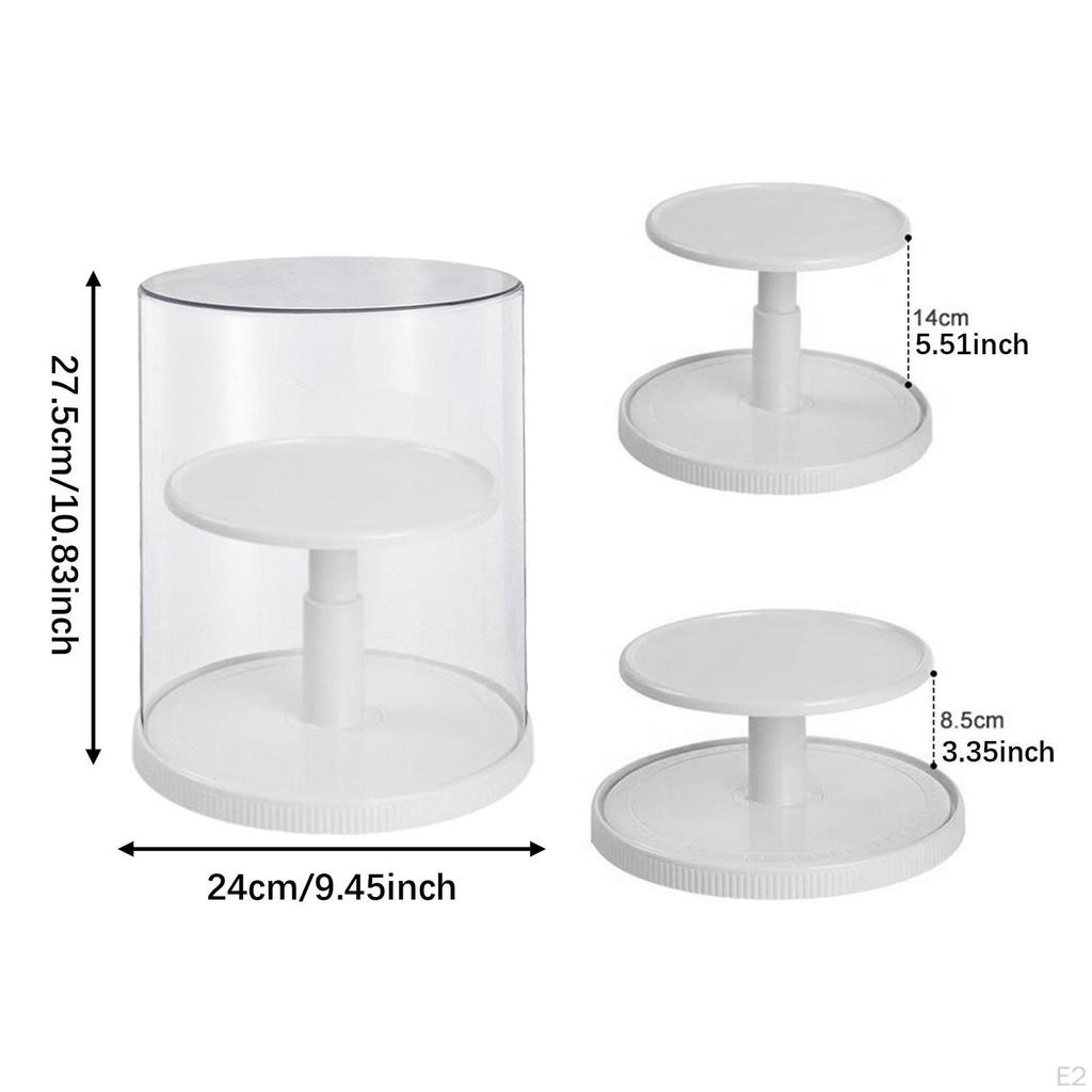 Clear Figure Display Case Showcase Table Centerpiece Elegant Portable Rotating Doll Storage Box for